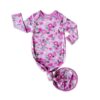 Sweetheart Floral Bamboo Viscose Infant Knotted Gown