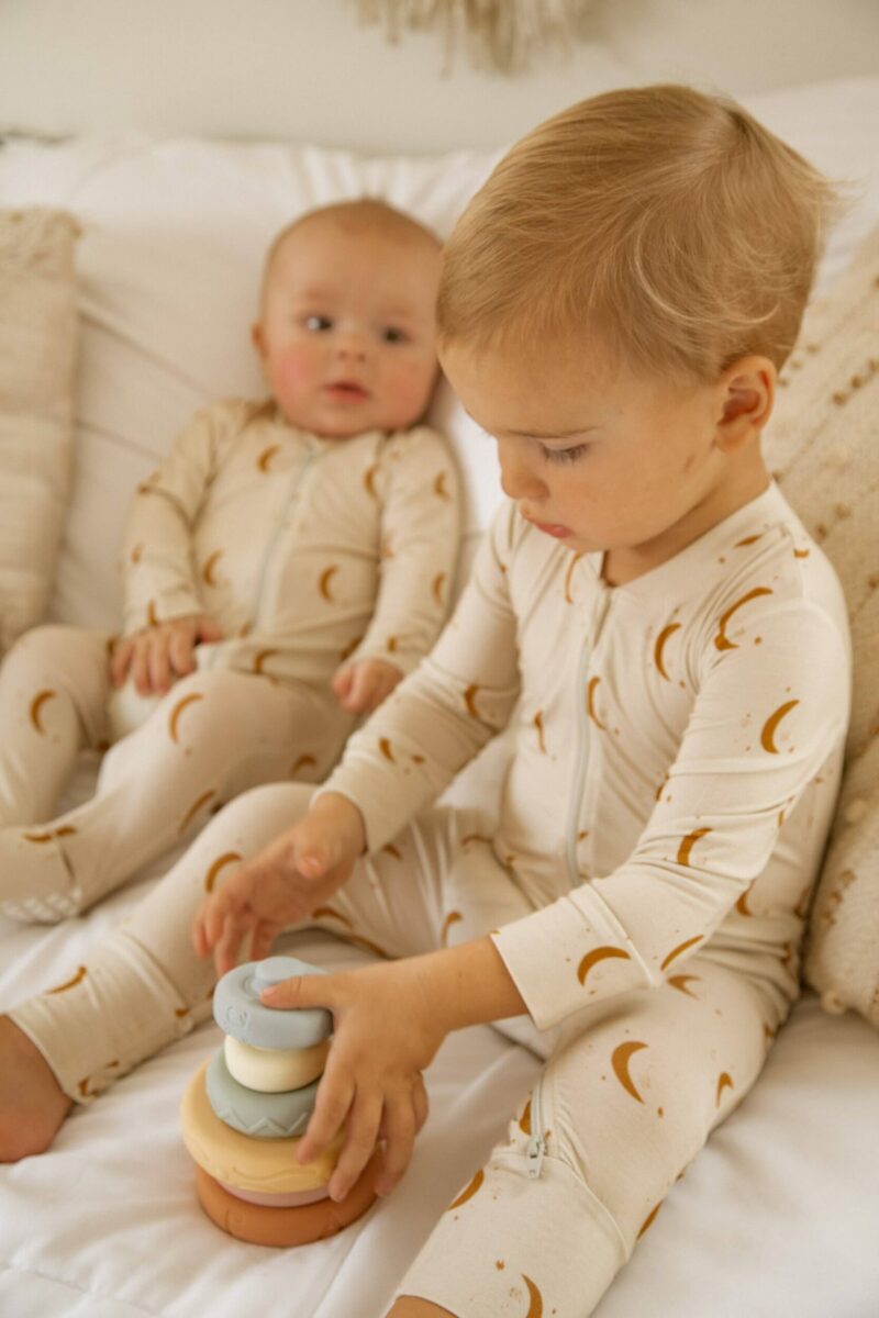 Organic Bamboo Baby Footie Antimicrobial and Sustainable in Sun