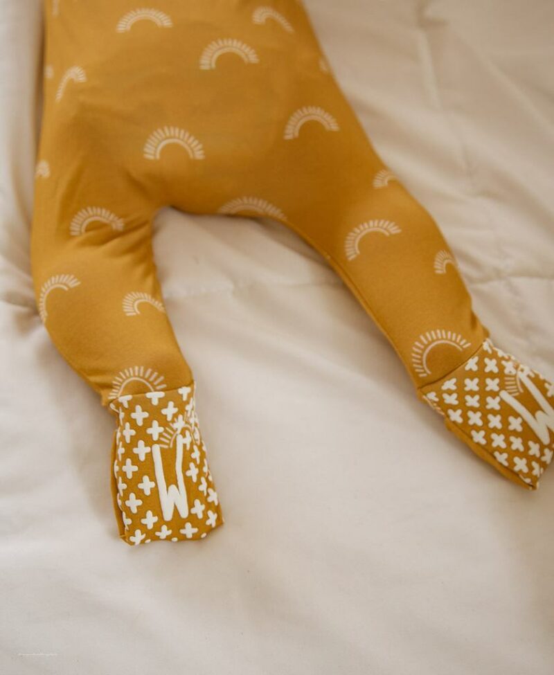 Sustainable Bamboo Baby Romper and Footie with Foldover Foot Cuffs