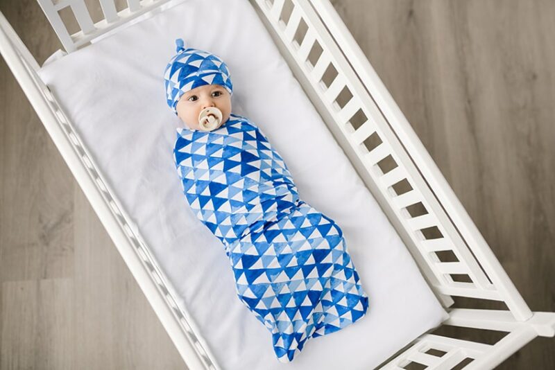 Little Sleepies Horizon Triangles Bamboo Swaddle & Hat Set