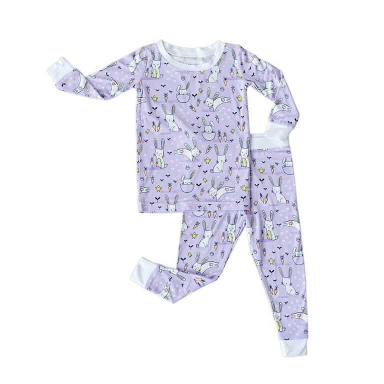 Little Sleepies Lavender Bunnies Bamboo Viscose TwoPiece Pajama Set