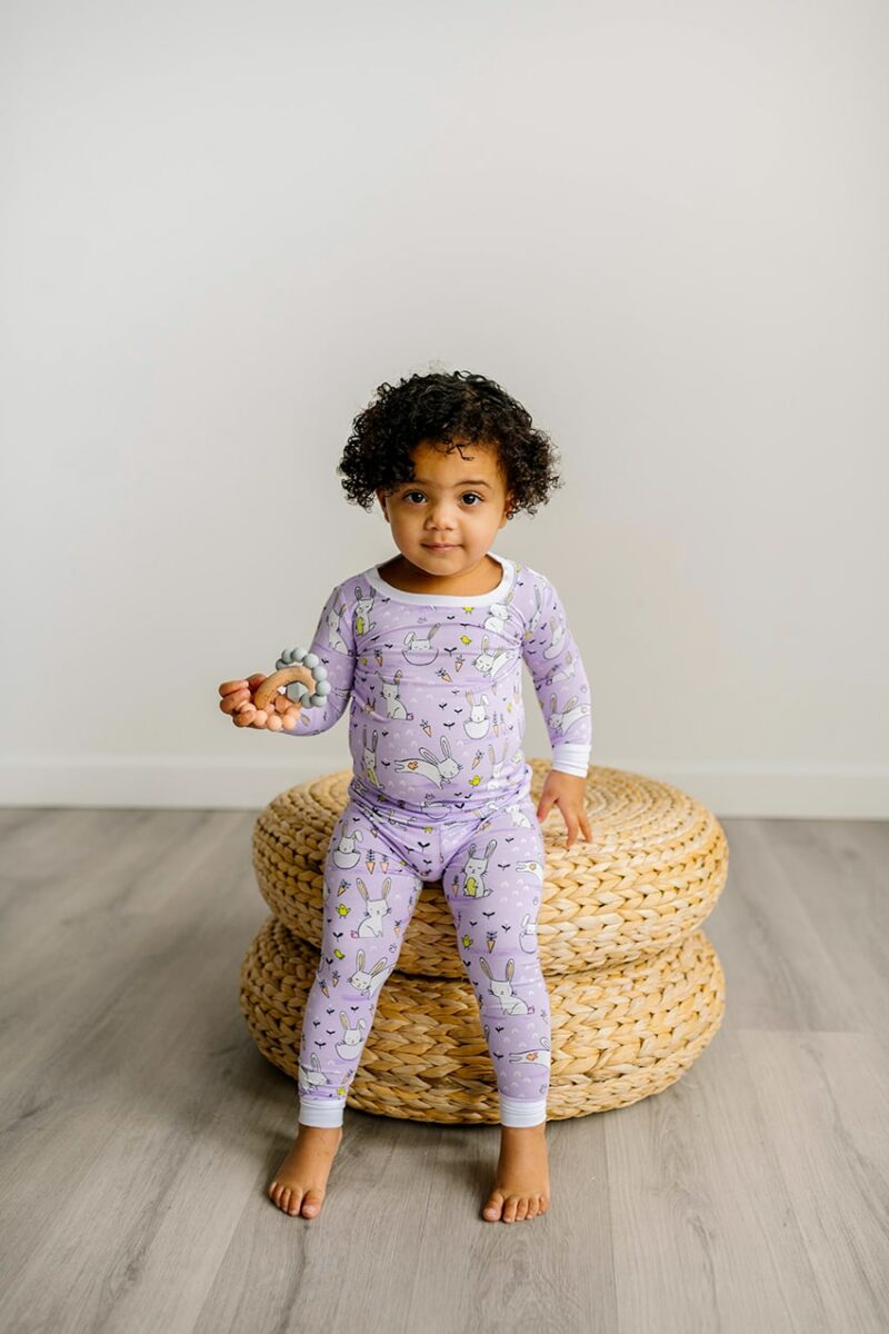 Little Sleepies Lavender Bunnies Bamboo Viscose Two-Piece Pajama Set