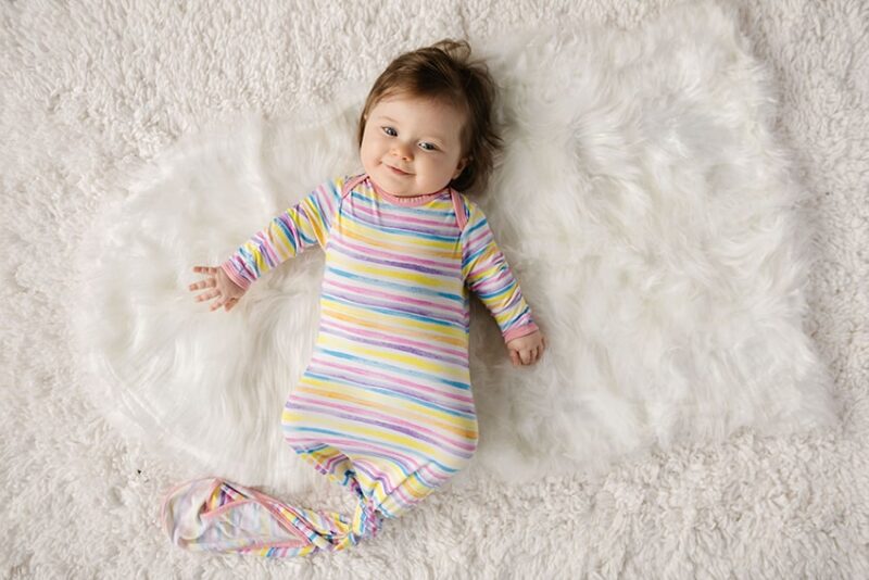 Little Sleepies Sunrise Stripe Bamboo Viscose Infant Knotted Gown