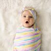 Little Sleepies Sunrise Stripe Bamboo Swaddle & Headband Set