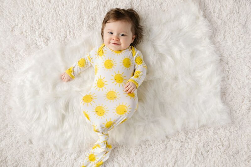 Little Sleepies Sunshine Infant Knotted Gown in Bamboo Viscose