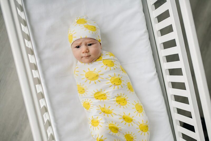 Little Sleepies Sunshine Bamboo Swaddle & Hat Set