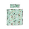 Little Sleepies Gift Set in Aqua Puppy Love with Multi-functional Baby Swaddle and Matching Bow Headband