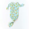 Little Sleepies Bamboo Viscose Yellow Bananas Infant Knotted Gown