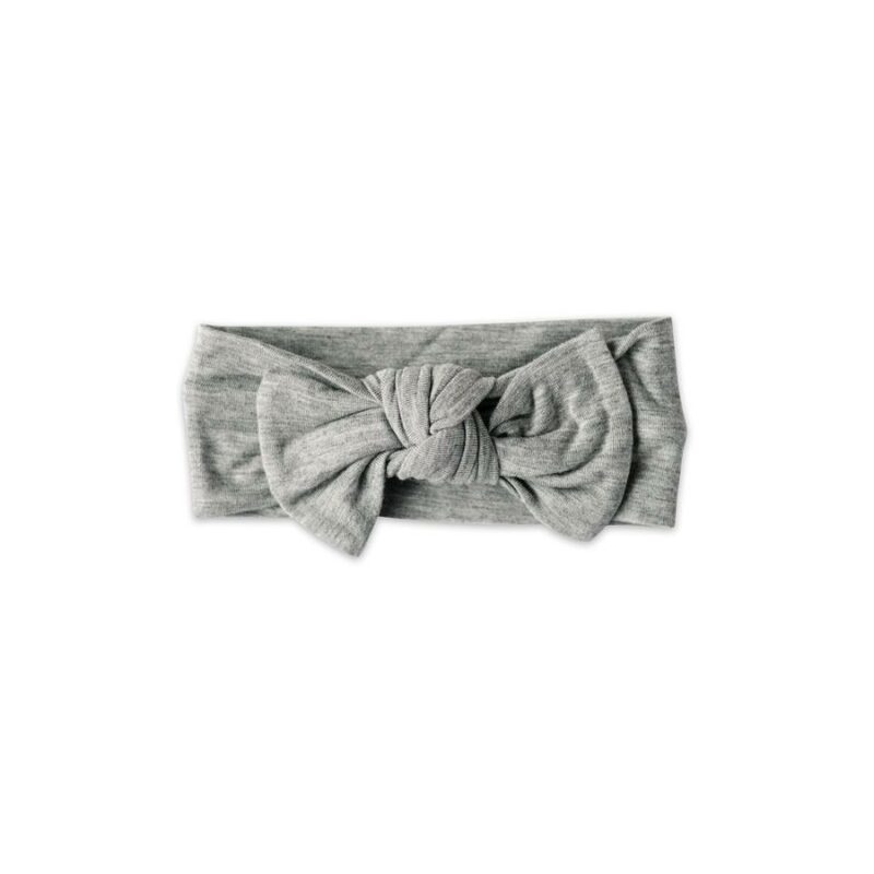 Little Sleepies Bamboo Heather Gray Baby Headband Bow