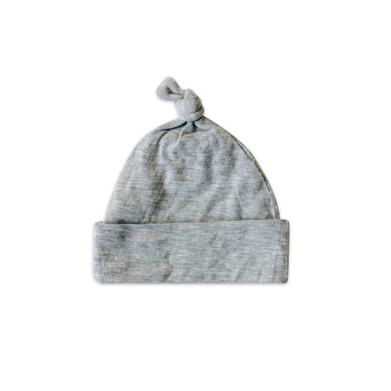 Little Sleepies Bamboo Heather Gray Baby Knotted Beanie Hat