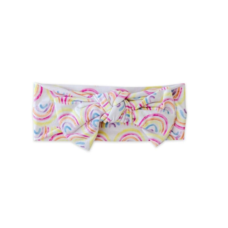 Little Sleepies Pastel Rainbows Bow Headband for Babies