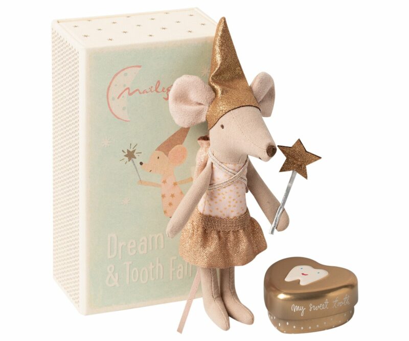 Maileg Tooth Fairy Big Sister Mouse with Metal Box
