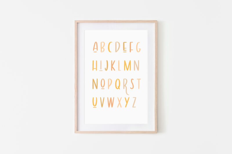 Gender Neutral Alphabet Print Available Exclusively at Blossom
