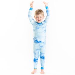 Little Sleepies Blue Watercolor Bamboo Viscose Long Sleeve Two-Piece Pajama