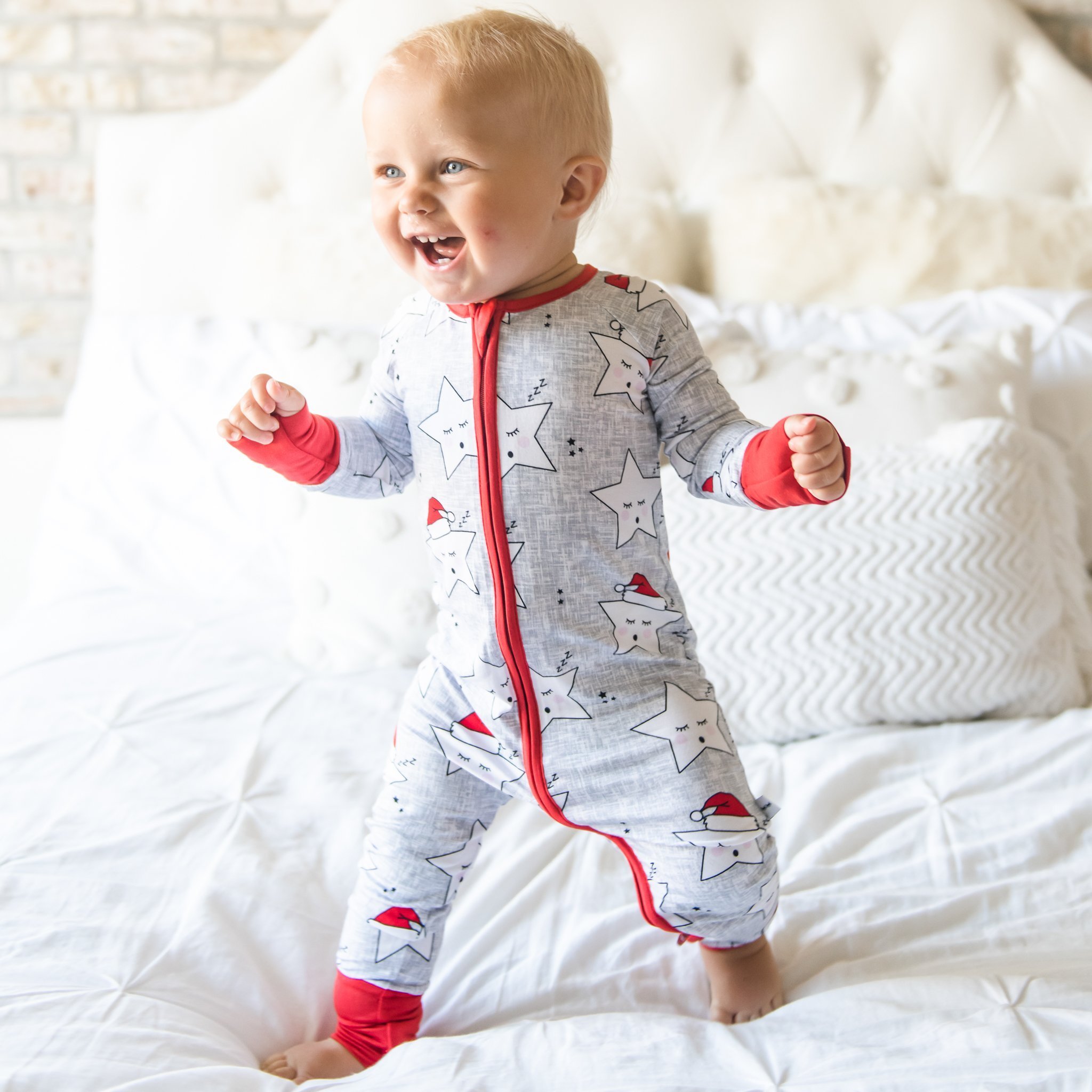 Little Sleepies Sleepy Santa Stars Bamboo Zippy Sleeper – FINAL SALE –  Blossom