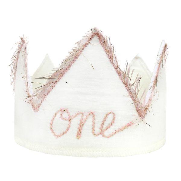 oh baby! One Blush Linen Birthday Crown