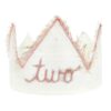 oh baby! Two Blush Linen Birthday Crown
