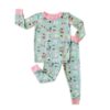Little Sleepies Two-Piece Pajama Set for Babies and Toddlers Puppy Dog Pajamas in Aqua