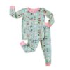 Little Sleepies Two-Piece Pajama Set for Babies and Toddlers Puppy Dog Pajamas in Aqua