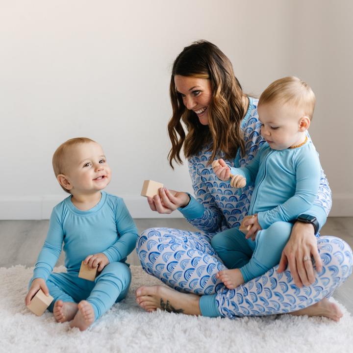 Family matching Little Sleepies Women's Blue Rainbow Pajama Bottoms