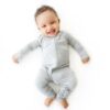 Little Sleepies Foldable Foot Cuff Pajamas in Heather Gray Baby and Toddler Pajama Romper Footie