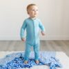 Little Sleepies Zipper Romper Footie Bamboo Baby Pajamas in Sky Blue