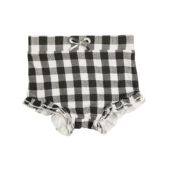 Angel Dear Gingham High Waist Shorts in Black