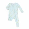 Angel Dear Little Bee Blue Bamboo Zippered Footie