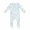 Organic Bamboo Baby Pajama Zippered Footie in Blue Bees