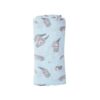 Hand Drawn Otter Swaddle Blanket Viscose Bamboo and Cotton