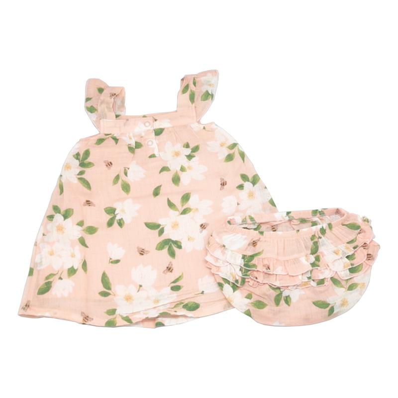 Floral Baby Dress and Bloomers in Pink by Angel Dear