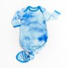 Little Sleepies Blue Watercolor Bamboo Viscose Infant Knotted Gown
