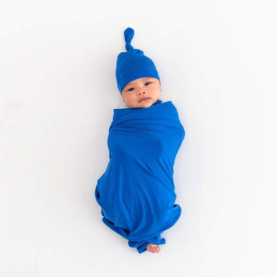 Kyte Baby Organic Bamboo Baby Swaddle Blanket in Indigo Blue