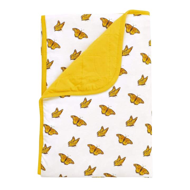 Organic Bamboo Toddler Blanket by Kyte Baby in Yellow Monarch