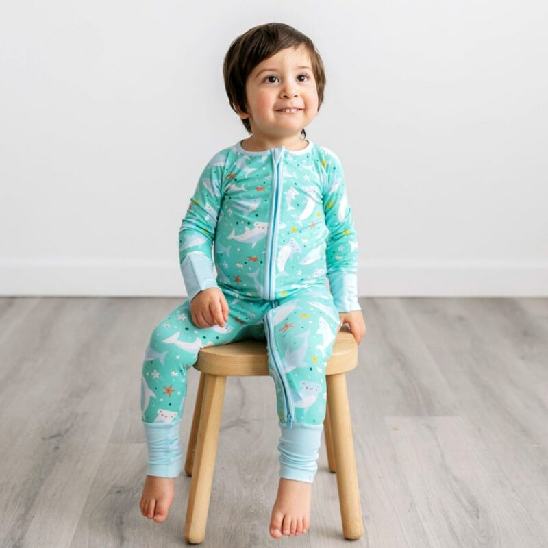 Little SleepiesShark Soiree Bamboo Viscose Convertible Romper/Sleeper