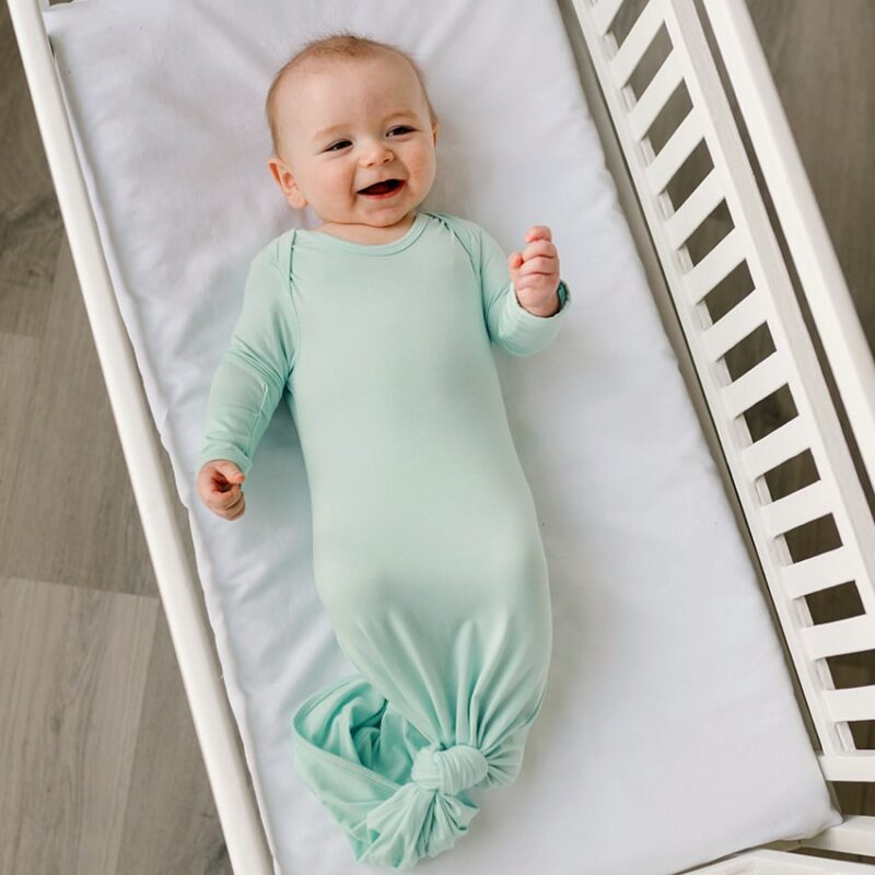 Little Sleepies Aquamarine Bamboo Viscose Infant Knotted Gown