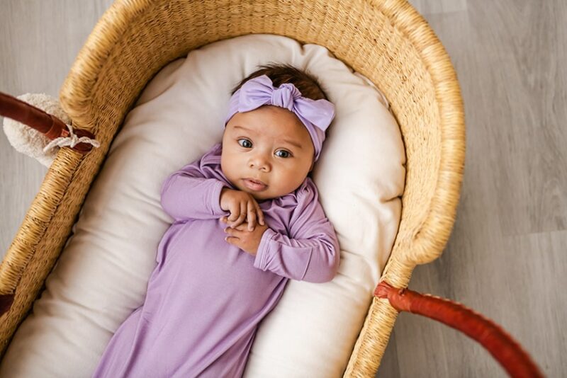 Little Sleepies Wisteria Bamboo Viscose Infant Knotted Gown