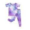 Little Sleepies Purple Watercolor Short Sleeve Two-piece Pajama Set