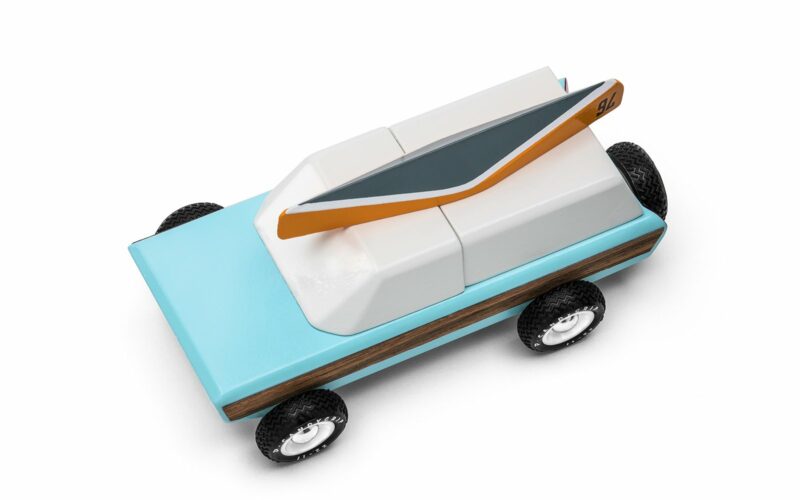 Wooden Pioneer Car in Blue Kids Toy by Candylab Toys