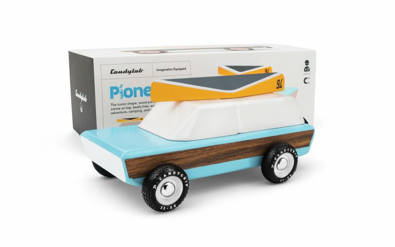 Vintage Style Wooden Pioneer Camper Car Kids Toy