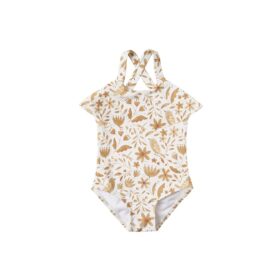 Rylee + Cru Garden Birds Ruffle Onepiece Swimsuit
