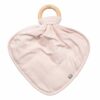 Kyte Baby Light Pink Blush Fabric Lovey with Wooden Teether Ring