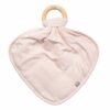 Kyte Baby Light Pink Blush Fabric Lovey with Wooden Teether Ring