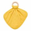 Kyte Baby Yellow Pinnapple Fabric Lovey with Wooden Teether Ring