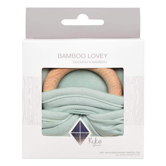 Kyte Baby Lovey in Sage with Removable Wooden Teething Ring