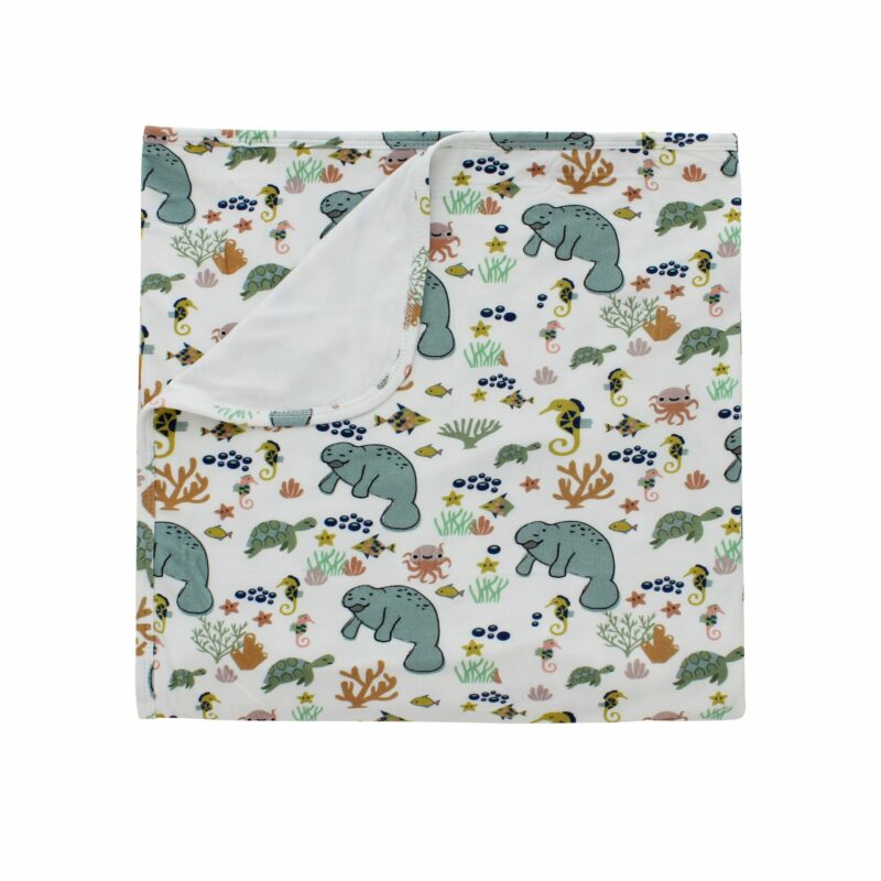 Emerson and Friends Manatee Bamboo Swaddle Blanket