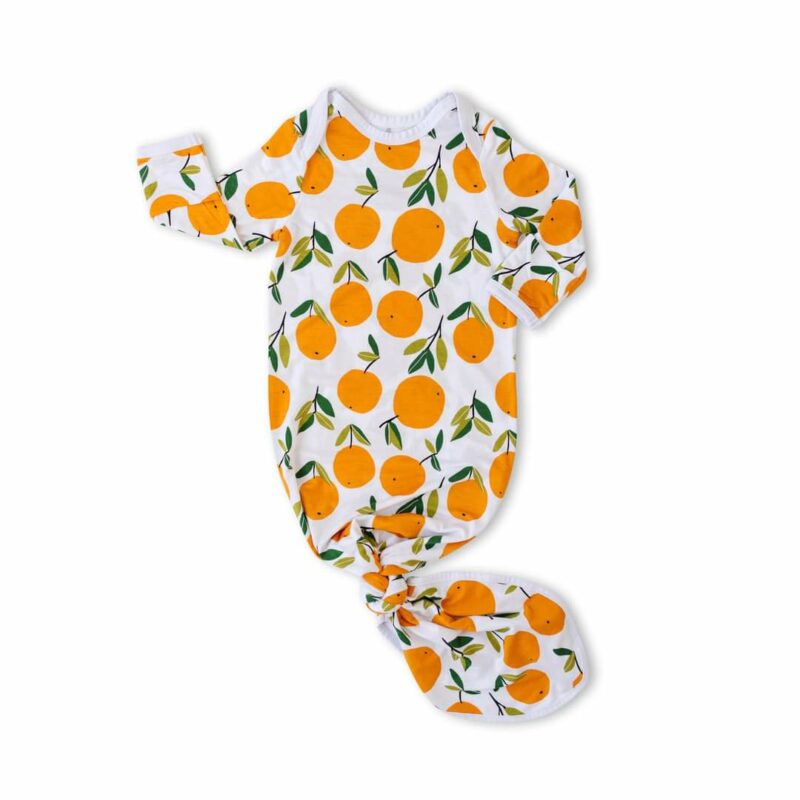 Little Sleepies Clementines Swaddle & Headband Gift Set