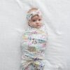 Little Sleepies Flower Fields Swaddle & Headband Gift Set