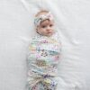 Little Sleepies Flower Fields Swaddle & Headband Gift Set