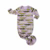 Little Sleepies Purple Crocodiles Bamboo Viscose Infant Knotted Gown